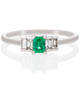 Emerald Diamond Baguette Ring